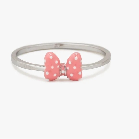 Pura Vida Disney Minnie Mouse Pink Enamel Bow Ring Silver Size 6 NWT - Picture 8 of 9